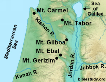 Mountains and Rivers in Northern Israel Map