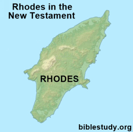 Island of Rhodes in the New Testament Map