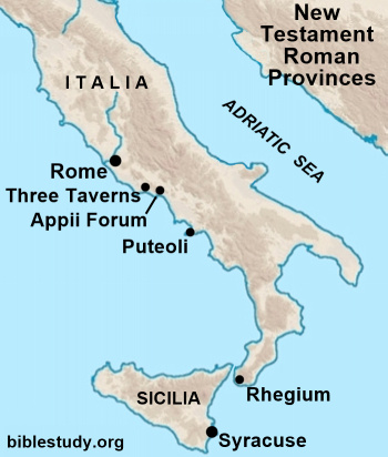 Map showing location of Appii Forum in Italy
