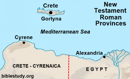 Map of New Testament Roman Provinces in North Africa