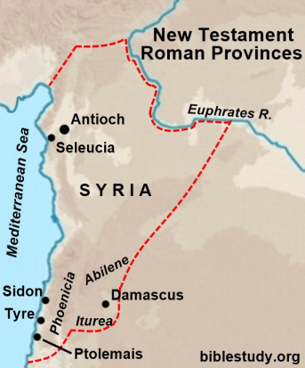 Location of Roman Province of Syria Map