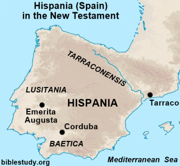 Hispania (Spain) in the New Testament Map