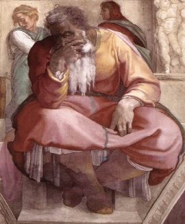 Fresco of Jeremiah the Prophet by Michelangelo