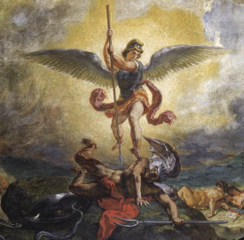Michael defeats the devil by Eugene Delacroix