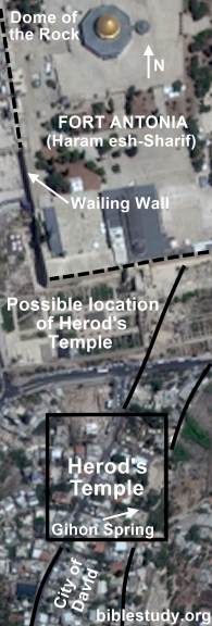 Possible location of Herod's Temple in Jerusalem