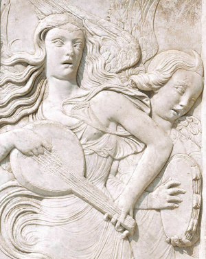 Angels Playing Lute and Tambourine