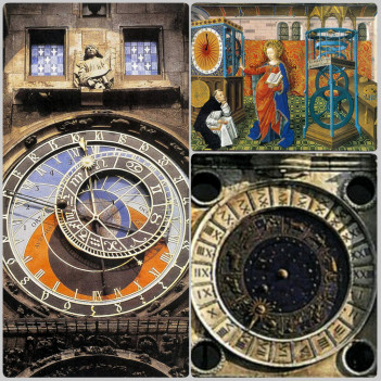 Collage of old clocks