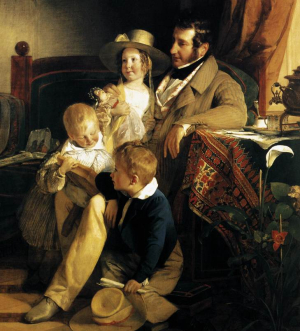 A father with his children