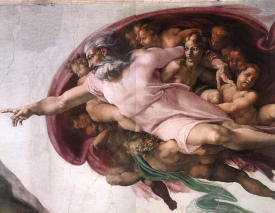 God creating Adam, Michelangelo, Sistine Chapel