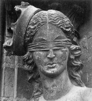 Gothic sculptor of woman who represents Judaism