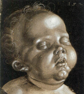 Head of sleeping baby