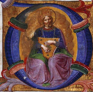 Illuminated picture of King David