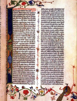 Ornate page from Gutenberg Bible