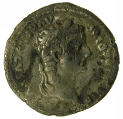 Roman silver denarius of Tiberius