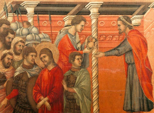 Pilate washing hands after Jesus condemned