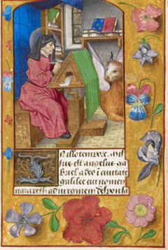 Prayer Book Page Showing Gospel Writer Luke