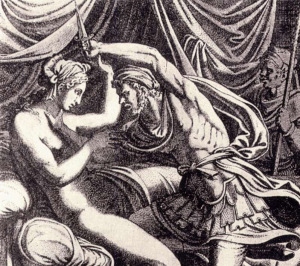 Tarquin attacking Lucretia