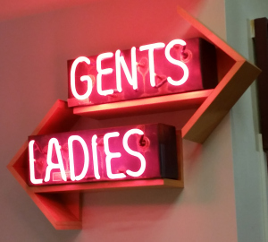 Vintage Neon Bathroom Sign