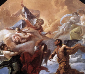 Satan in heaven before the Lord